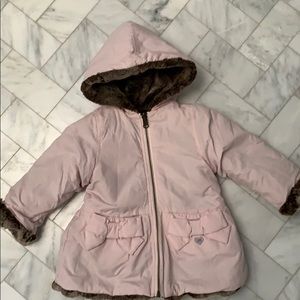 Reversible faux fur coat